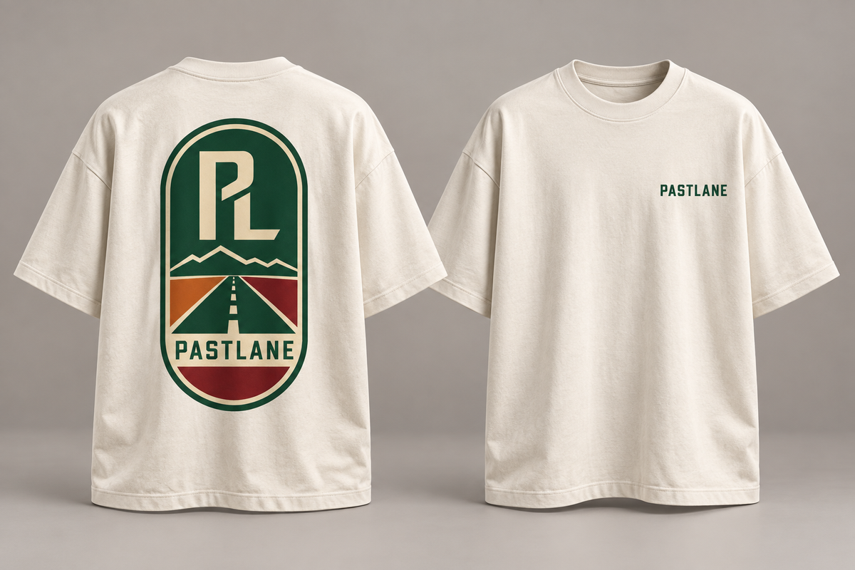 Roadmarker Tee Cream – front and back view
